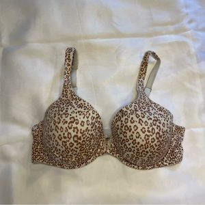 Victorias Secret Light Pink Cheetah Body by VS Lined Perfect Coverage Bra 36C
